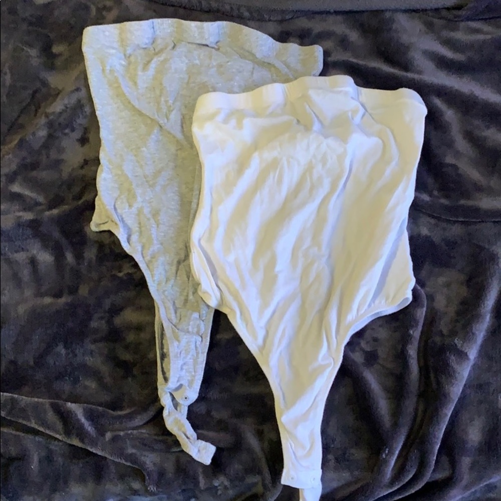 Body suit tube tops (white and grey)